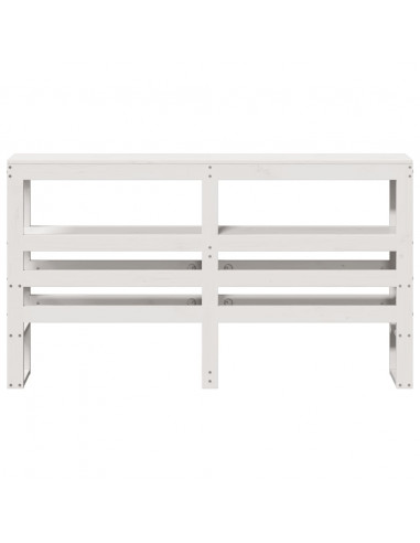 Testiera con Ripiani Bianca 120 cm in Legno Massello di Pino