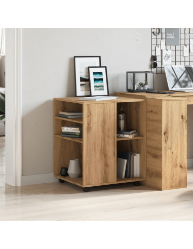 Armadietto con Ruote Rovere Artigianale 60x53x72 cm Truciolato