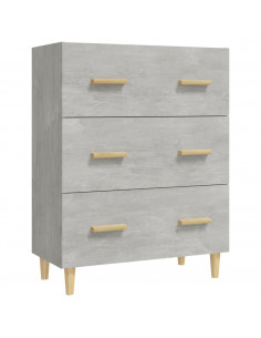 Credenza Grigio Cemento 70x34x90 cm in Legno Multistrato 2