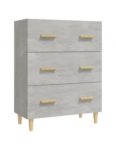 Credenza Grigio Cemento 70x34x90 cm in Legno Multistrato