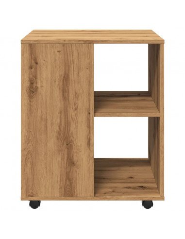 Armadietto con Ruote Rovere Artigianale 60x53x72 cm Truciolato