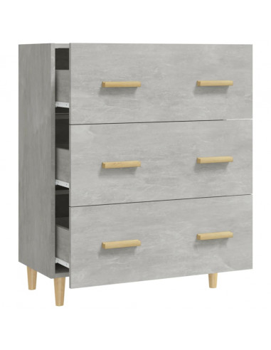 Credenza Grigio Cemento 70x34x90 cm in Legno Multistrato