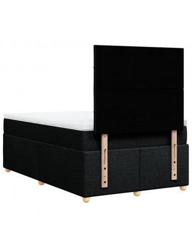 Giroletto a Molle con Materasso Nero 120x200 cm in Tessuto