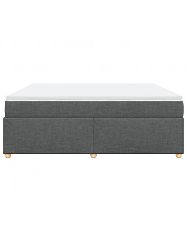 Giroletto a Molle con Materasso Grigio Scuro 200x200 cm Tessuto