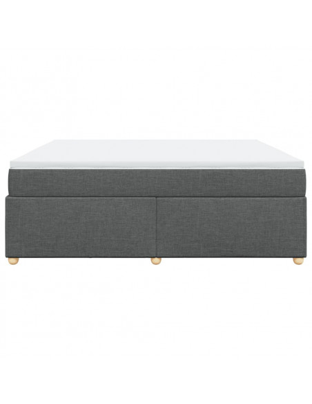 Giroletto a Molle con Materasso Grigio Scuro 200x200 cm Tessuto