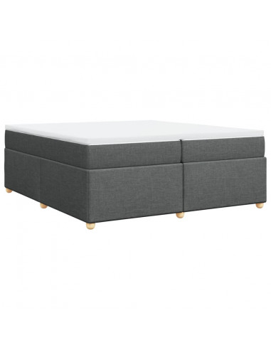 Giroletto a Molle con Materasso Grigio Scuro 200x200 cm Tessuto