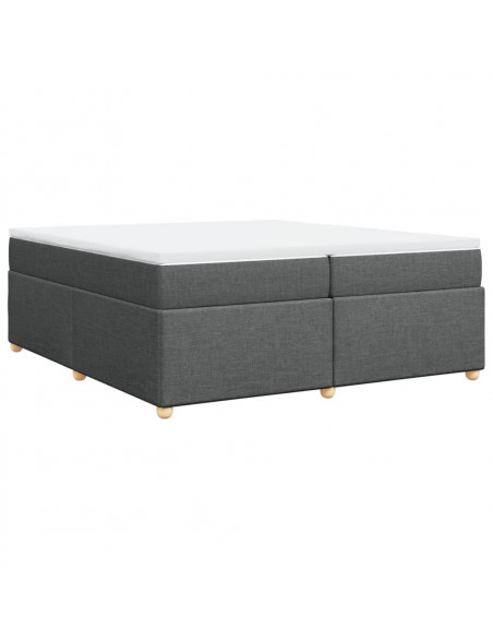 Giroletto a Molle con Materasso Grigio Scuro 200x200 cm Tessuto