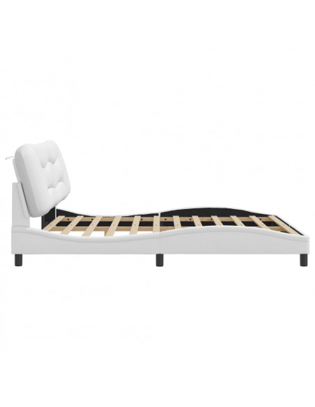 Giroletto con Testiera Bianco 180x200 cm in Similpelle