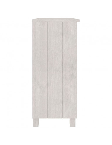 Credenza HAMAR Bianca 85x35x80 cm in Legno Massello di Pino