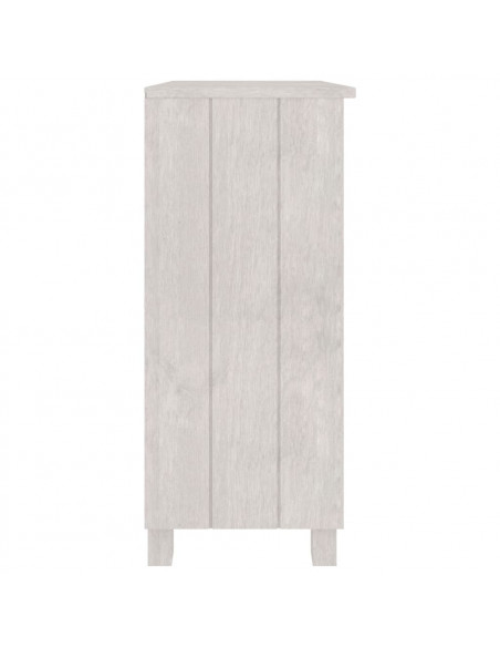 Credenza HAMAR Bianca 85x35x80 cm in Legno Massello di Pino