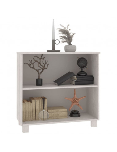 Credenza HAMAR Bianca 85x35x80 cm in Legno Massello di Pino