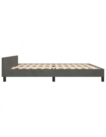 Giroletto con Testiera Grigio Scuro 200x200 cm in Velluto