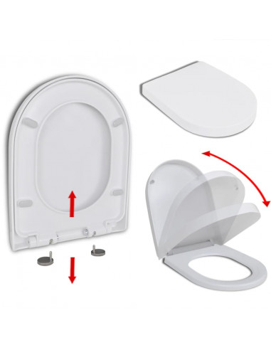 Copriwater Ammortizzato e Sgancio Rapido Bianco Quadrato