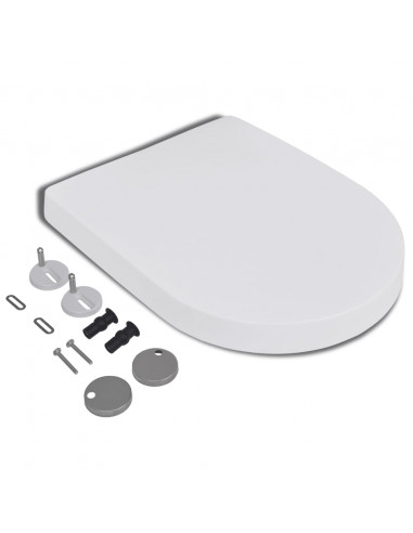 Copriwater Ammortizzato e Sgancio Rapido Bianco Quadrato