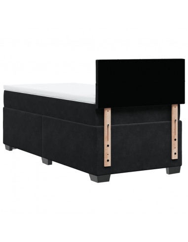 Giroletto a Molle con Materasso Nero 90x190 cm in Velluto