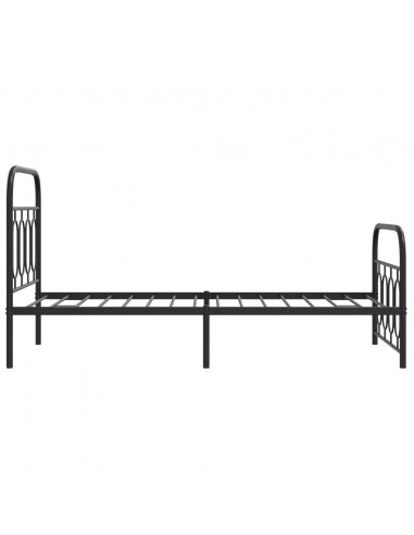 Giroletto con Testiera e Pediera Metallo Nero 90x190 cm