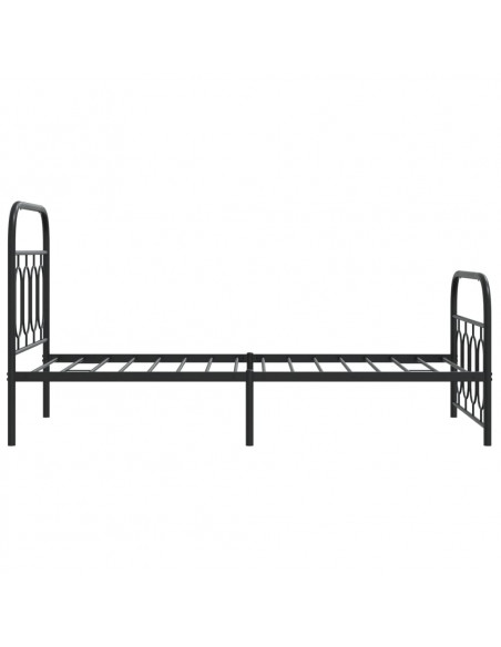 Giroletto con Testiera e Pediera Metallo Nero 90x190 cm