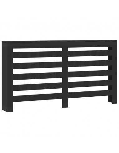 Copertura Termosifone Nera 175x20x82 cm in Legno Multistrato