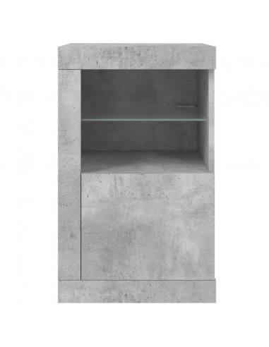 Armadietto con Luci LED Grigio Cemento in Legno Multistrato