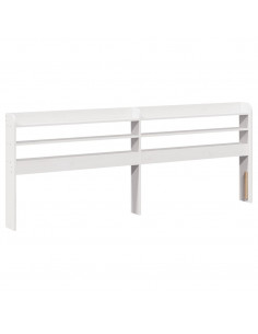 Testiera con Ripiani Bianca 180 cm in Legno Massello di Pino 2