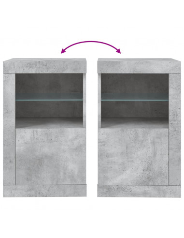 Armadietto con Luci LED Grigio Cemento in Legno Multistrato