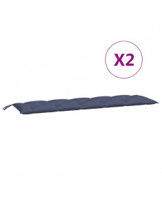 Cuscini per Panca 2 pz Blu Marino 180x50x7 cm in Tessuto Oxford