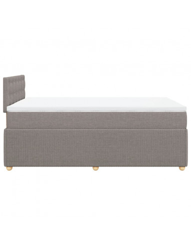 Giroletto a Molle con Materasso Tortora 120x200 cm in Tessuto