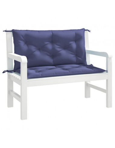Cuscini per Panca 2 pz Blu Marino 100x50x7 cm in Tessuto Oxford