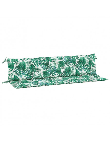 Cuscini Panca Giardino 2 pz a Foglie 200x50x7 cm Tessuto Oxford