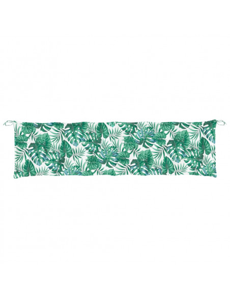 Cuscini Panca Giardino 2 pz a Foglie 200x50x7 cm Tessuto Oxford