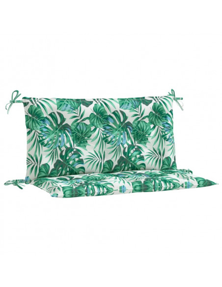 Cuscini Panca Giardino 2 pz a Foglie 100x50x7 cm Tessuto Oxford