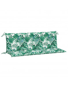 Cuscini Panca Giardino 2 pz a Foglie 150x50x7 cm Tessuto Oxford 2