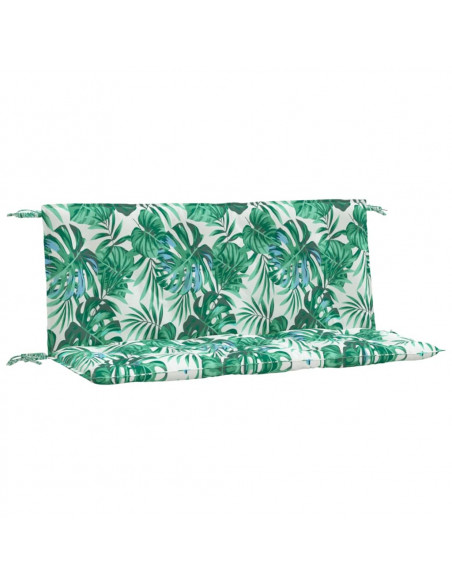 Cuscini Panca Giardino 2 pz a Foglie 120x50x7 cm Tessuto Oxford