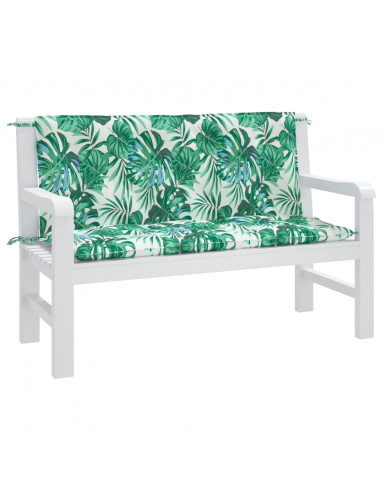 Cuscini Panca Giardino 2 pz a Foglie 120x50x7 cm Tessuto Oxford