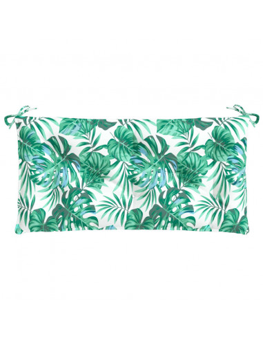 Cuscino Panca Giardino a Foglie 110x50x7 cm in Tessuto Oxford