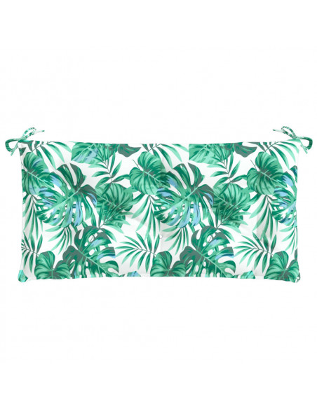Cuscino Panca Giardino a Foglie 110x50x7 cm in Tessuto Oxford