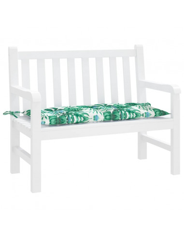 Cuscino Panca Giardino a Foglie 110x50x7 cm in Tessuto Oxford