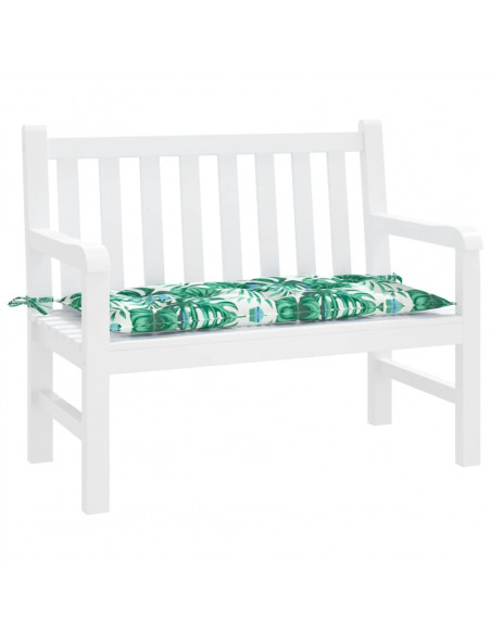 Cuscino Panca Giardino a Foglie 110x50x7 cm in Tessuto Oxford