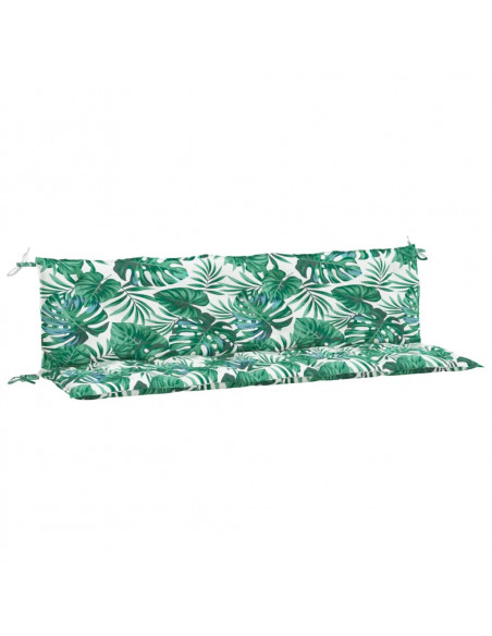 Cuscini Panca Giardino 2 pz a Foglie 180x50x7cm Tessuto Oxford