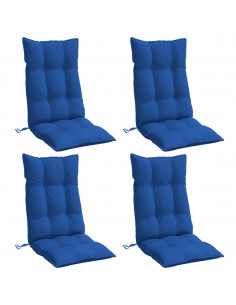 Cuscini Sedia con Schienale Alto 4 pz Blu Reale Tessuto Oxford 2
