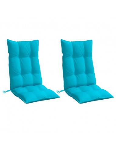Cuscini per Sedia Schienale Alto 2pz Turchese in Tessuto Oxford