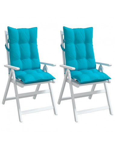 Cuscini per Sedia Schienale Alto 2pz Turchese in Tessuto Oxford
