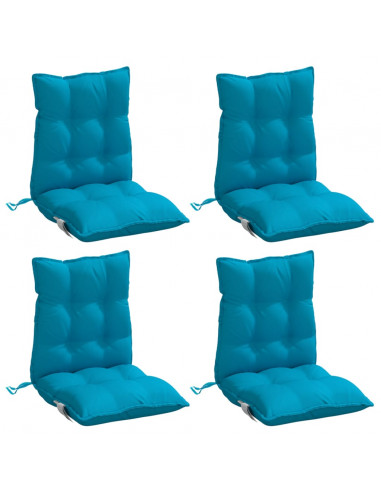 Cuscini Sedia Schienale Basso 4 pz Azzurro in Tessuto Oxford