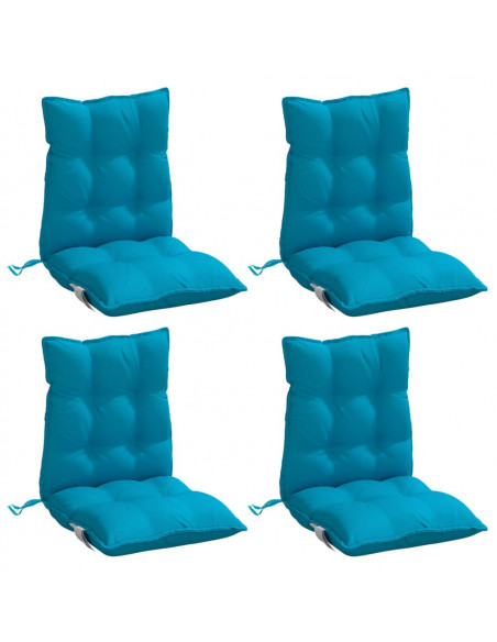 Cuscini Sedia Schienale Basso 4 pz Azzurro in Tessuto Oxford