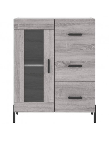 Credenza Grigio Sonoma 69,5x34x180 cm in Legno Multistrato