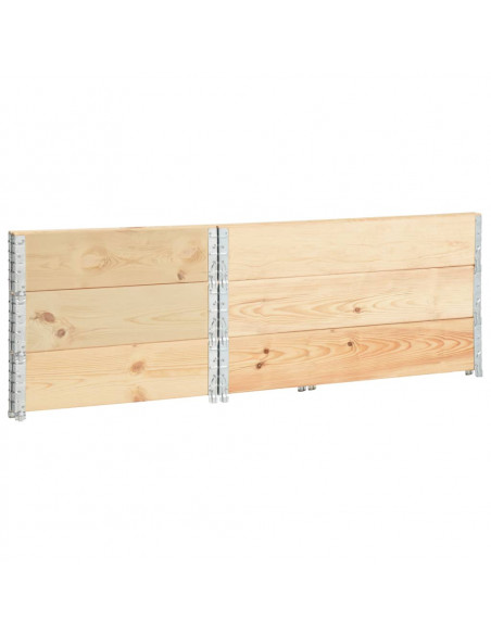 Collari per Pallet 3 pz 80x120 cm in Legno Massello di Pino