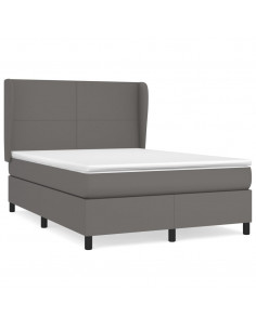 Giroletto a Molle con Materasso Grigio 140x190 cm in Similpelle 2