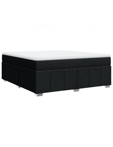 Giroletto a Molle con Materasso Nero 180x200 cm in Tessuto