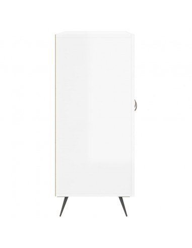 Credenza Bianco Lucido 90x34x80 cm in Legno Multistrato