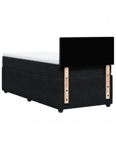 Giroletto a Molle con Materasso Nero 100x200 cm in Velluto